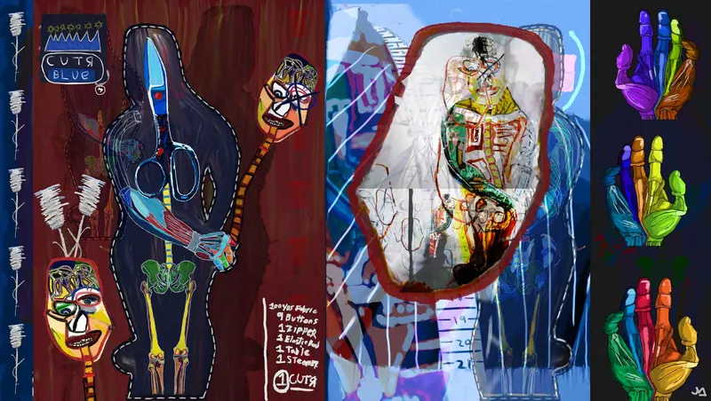 RE*MIX — the painting broken into a database of elements
